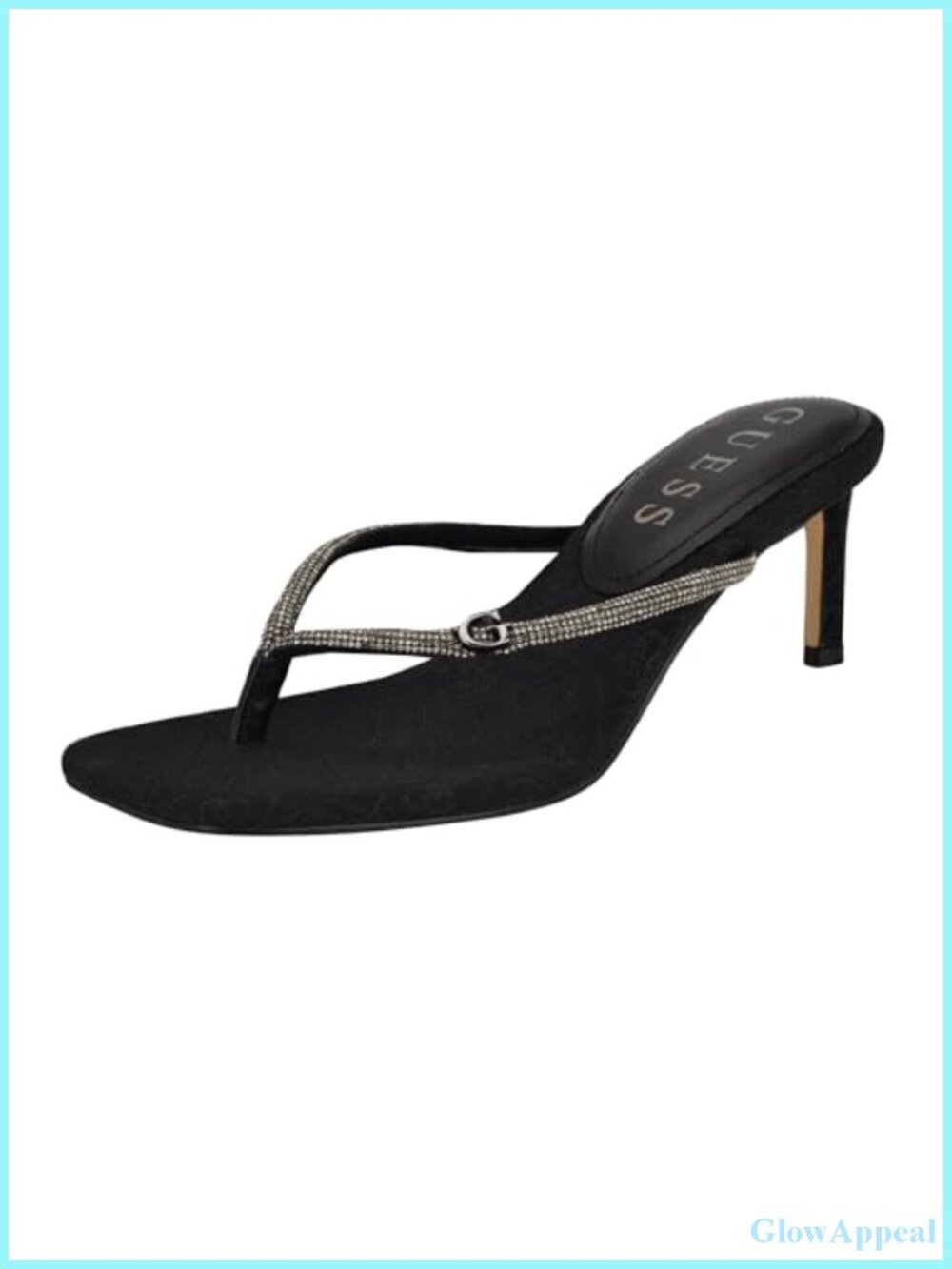 Faux-Leather Square Open Toe Stiletto Heel Slide Sandals